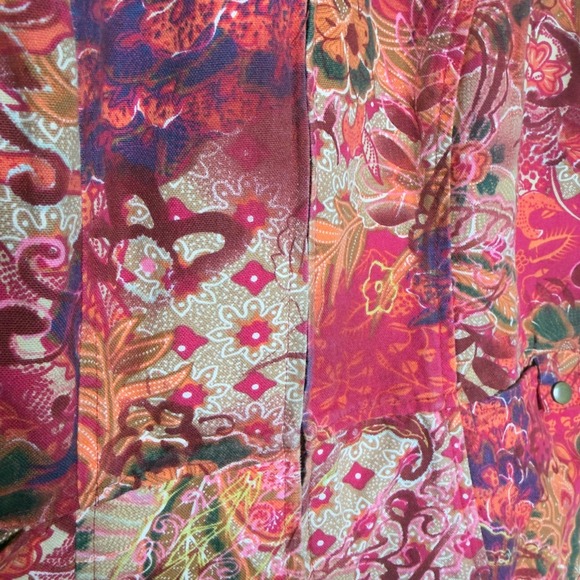 VTG‎ 90s Women Whimsical Jacket XL Pink Floral Multicolor Full Zip Boho Artsy - Picture 5 of 9